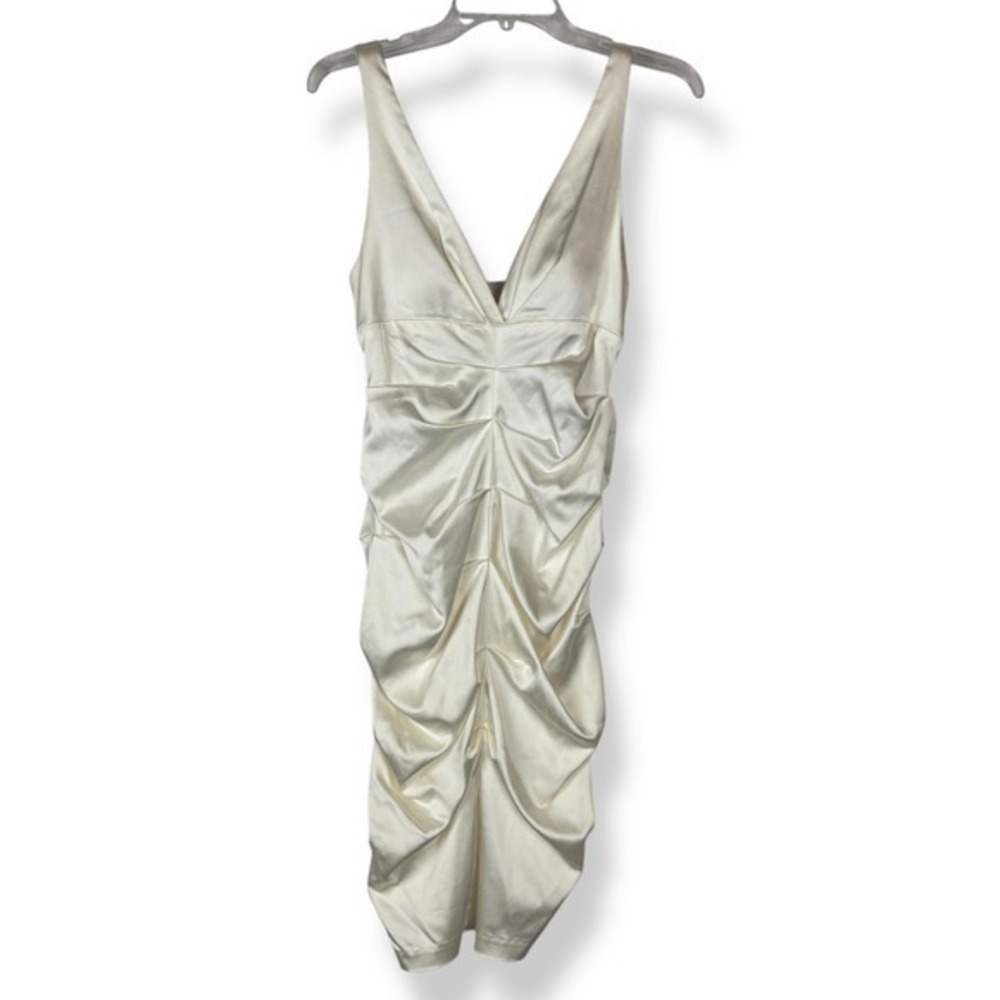 XSCAPE Satin Bodycon Cocktail Dress Womens Size 12 Fits 6  8 Romantic Elegant‎ - Picture 2 of 9